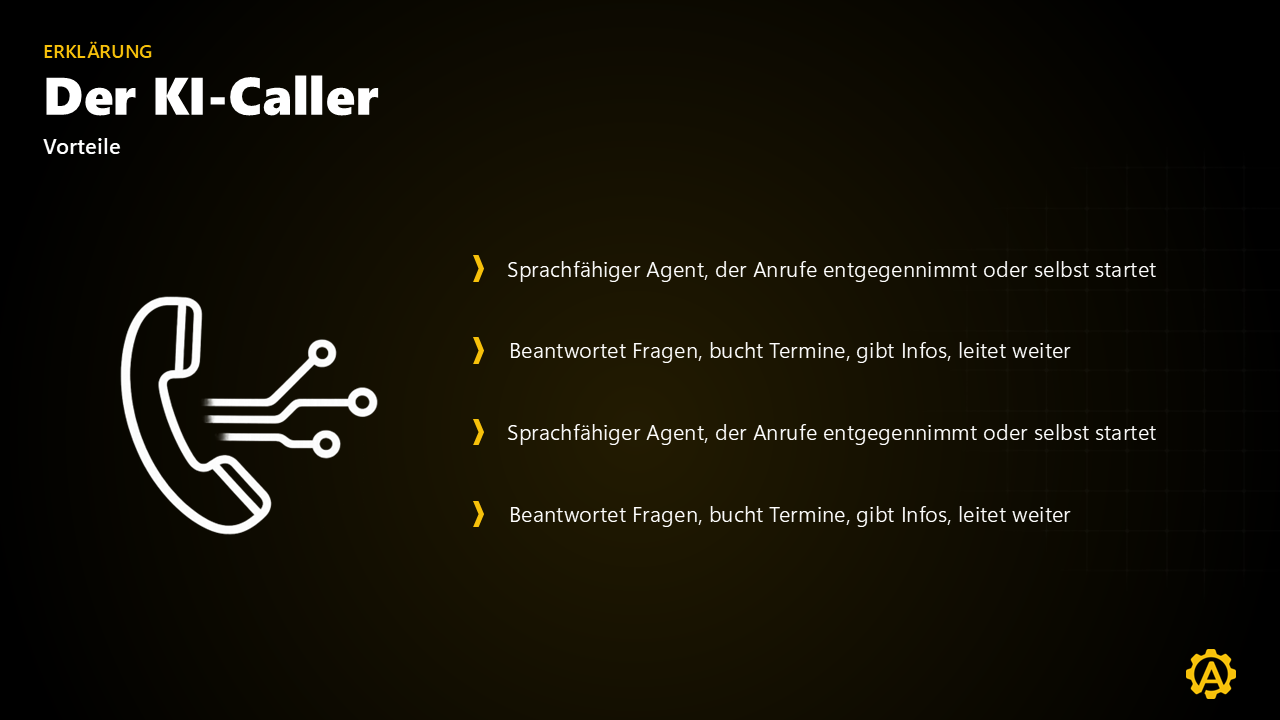 Praesentationsfolie Der KI-Caller
